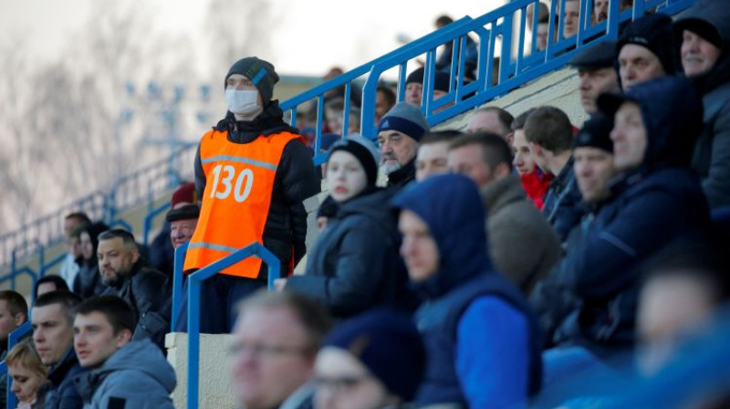 Žodinas stadionā Baltkrievijas čempionātā šīs pirmdienas spēlē. Foto: Reuters/Scanpix