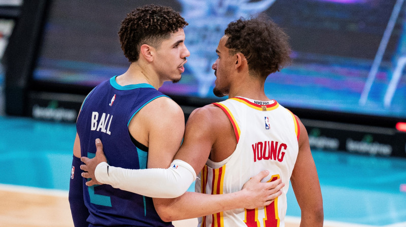 Lamelo Bols un Trejs Jangs. Foto:AP/Scanpix.