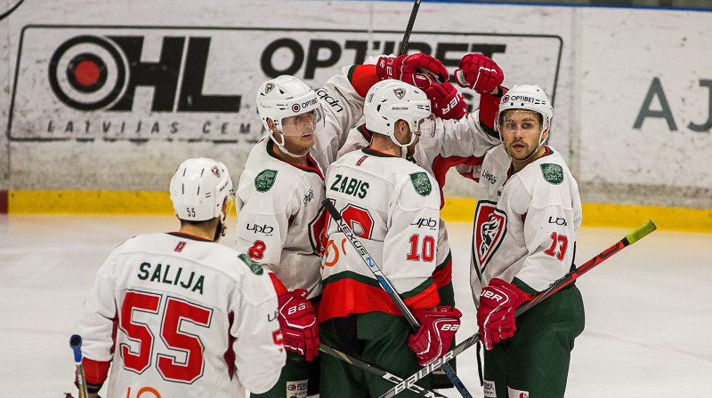 "Liepājas" hokejisti. Foto: Guntis Lazdāns/OHL