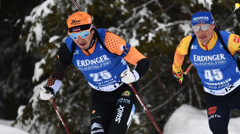 Andrejs Rastorgujevs un Eriks Lesers Antholcas trasē. Foto: AFP/Scanpix