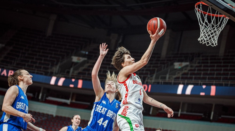 Jekaterina Sņitina 2021. gada 4. februārī Rīgas arēnā. Foto: FIBA