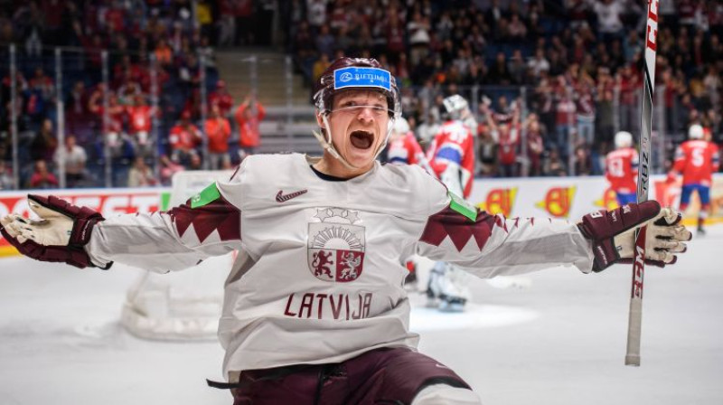 Rihards Marenis 2019. gada pasaules čempionātā. Foto: imago images/Bildbyran/Scanpix