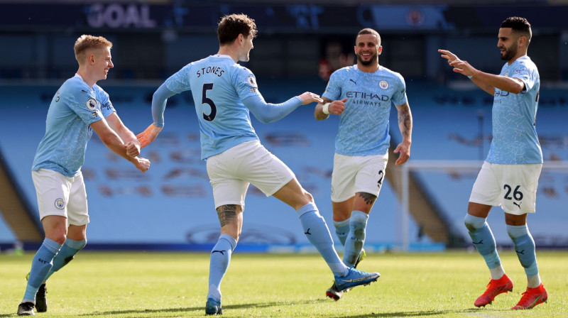 "Manchester City" atzīmē otro vārtu guvumu. Foto: PA/Scanpix