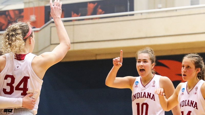 Aleksa Gulbe un "Indiana": pirmā uzvara NCAA čempionātā. Foto: Indiana