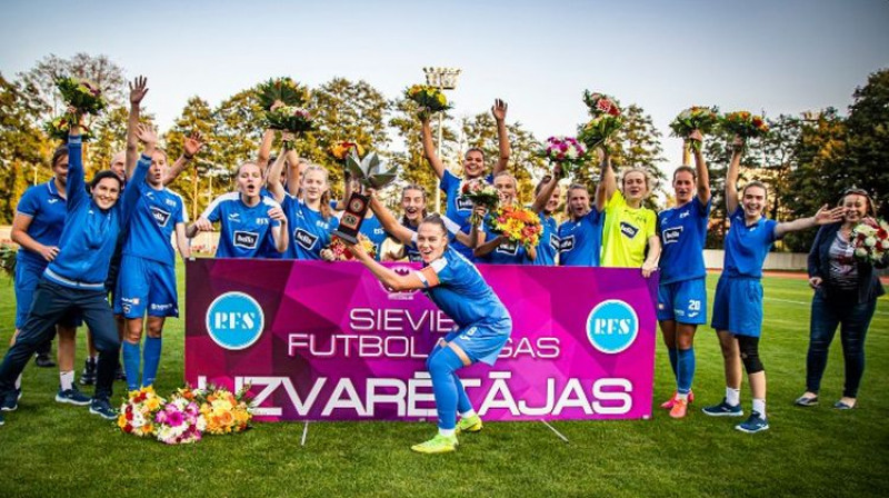 "Rīgas Futbola skola" lūkos izcīnīt astoto titulu. Foto: Nora Krevņeva-Baibakova/LFF