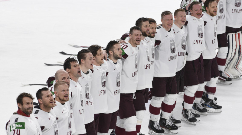Latvijas hokeja izlase uzvar Kanādu. Foto: Oksana Džadan / F64