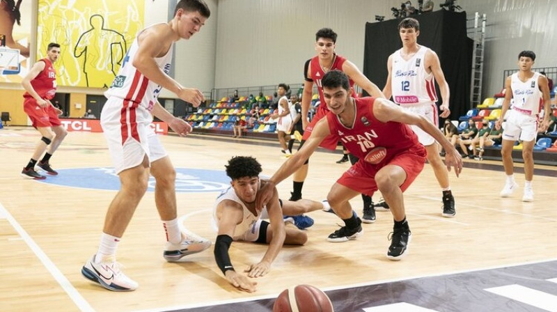 Mirklis no Irānas spēles pret Puertoriko. Foto: FIBA