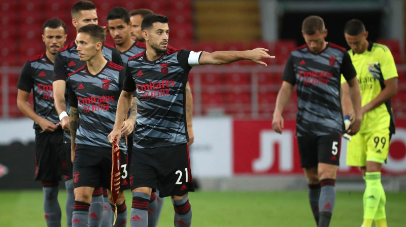 Lisabonas "Benfica" futbolisti. Foto: Sergei Fadeichev/TASS/Scanpix