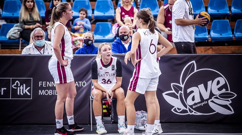 Latvijas U18 izlases 3x3 basketbolistes. Foto: FIBA