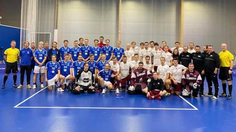 Somijas U-23 un Latvijas izlase
Foto: Floorball.lv