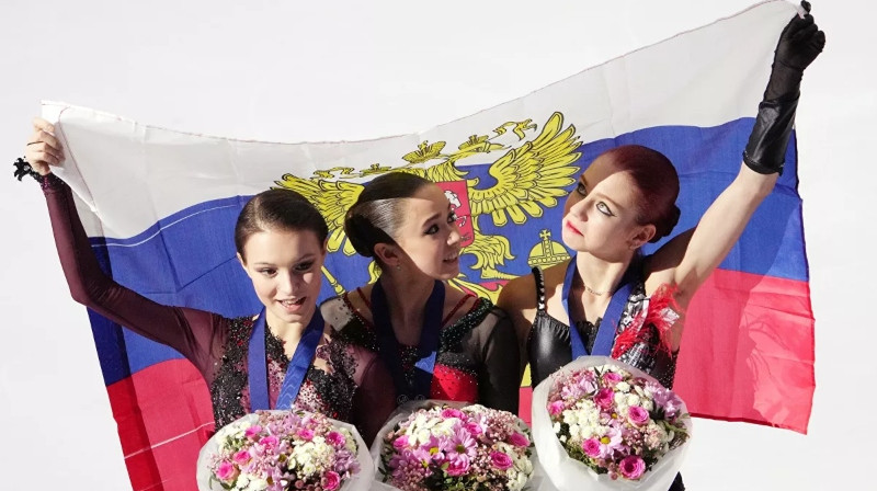 Anna Ščerbakova, Kamila Valijeva, Aleksandra Trusova. Foto: fsrussia.ru