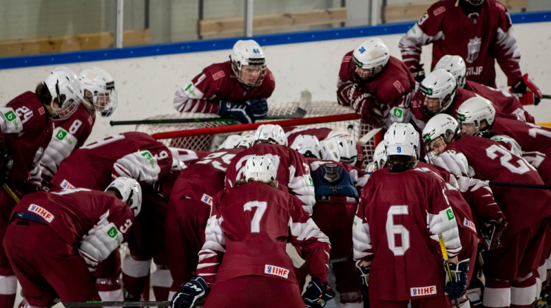 Latvijas U18 hokeja izlase. Foto: Guntis Lazdāns