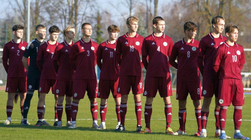 Latvijas U17 futbola izlase. Foto: LFF