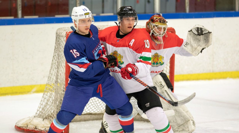 Cīņa Bulgārijas hokeja izlases vārtu priekšā. Foto: Stefan Orn Sigurdsson/ÍHÍ Íshokkísamband Íslands