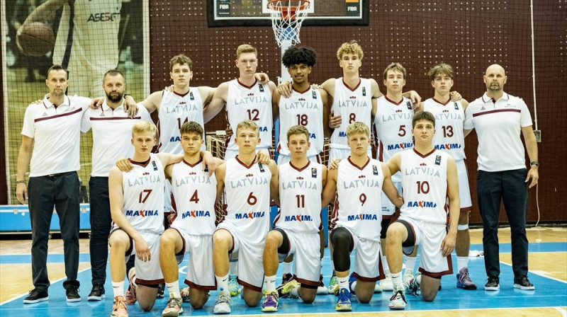 Latvijas U18 izlase. Foto: FIBA