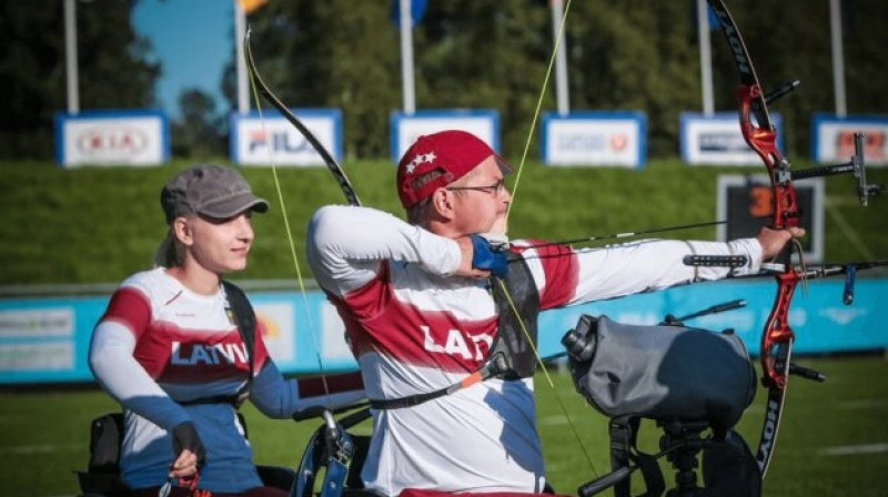 Ieva Melle un Gints Jonasts. Foto: World Archery