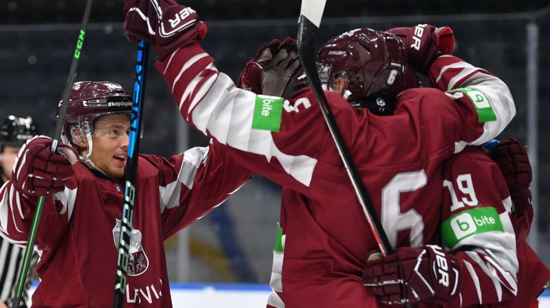 Latvijas U20 izlase. Foto: Andy Devlin/Hockey Canada Images