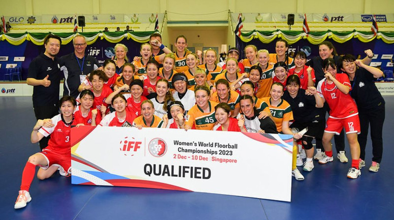 Līksmo Japāna, līksmo Austrālija, foto: IFF Floorball