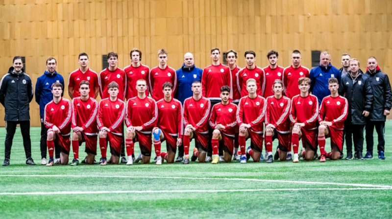 Latvijas U19 futbola izlase. Foto: Latvijas Futbola federācija.