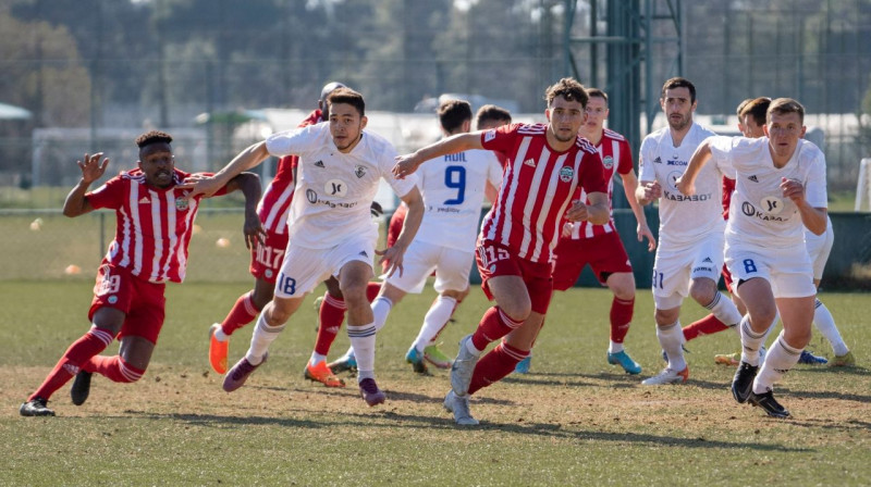 Mirklis no "Liepājas" un Aktau "Caspiy" spēles. Foto: FK Liepāja