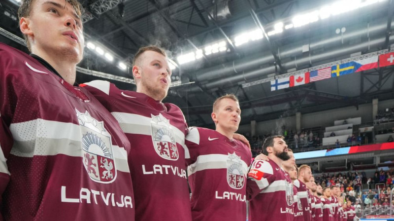 Latvijas izlase. Foto: IIHF