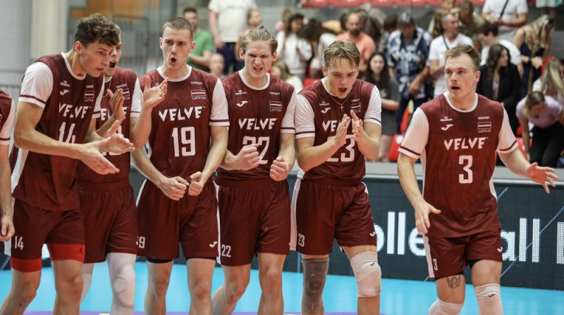Latvijas izlases volejbolisti. Foto: CEV