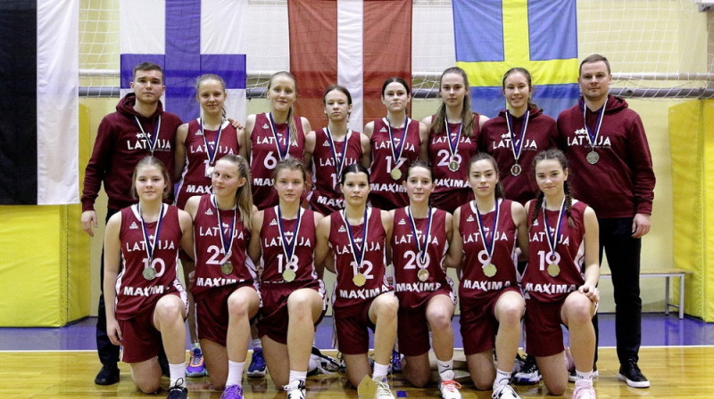 Latvijas U16 meitenes 2023. gada 5. janvārī Tallinā. Foto: BSBC