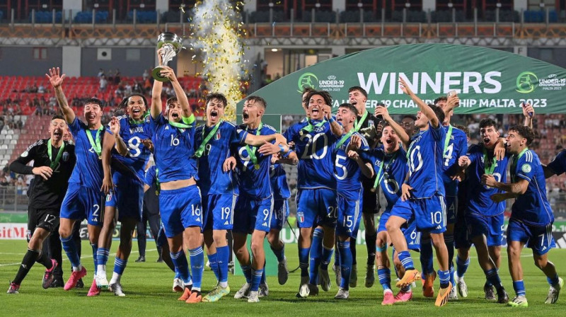 Itālijas U19 futbola valstsvienība. Foto: Nazionale Italiana di Calcio