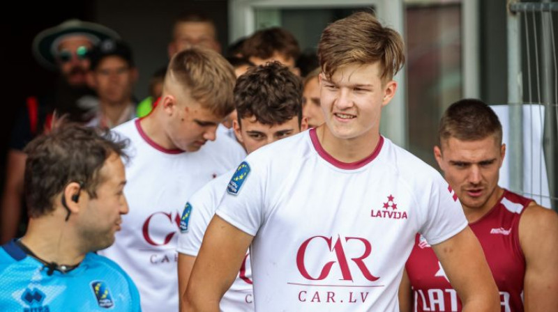 Latvijas U18 regbija-7 izlase. Foto: Vojcehs Šimaņskis