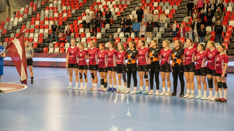 Latvijas sieviešu handbola izlase. Foto: Latvijas Handbola federācija.