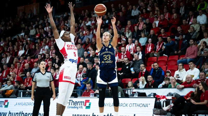 Kitija Laksa 2023. gada 29. novembrī. Foto: EuroLeague Women