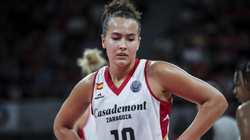 Aleksa Gulbe 2023. gada 18. oktobrī. Foto: EuroLeague Women
