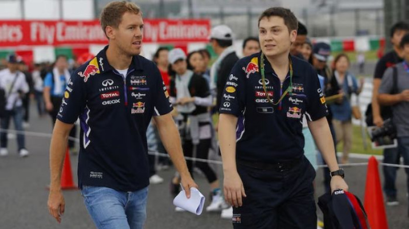 Sebastians Fetels un Tims Maljons "Red Bull" laikos. Foto: Motorsport.com