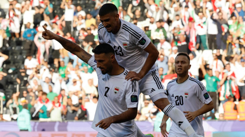Irākas valstsvienības futbolisti. Foto: Karim Jaafar/AFP/Scanpix