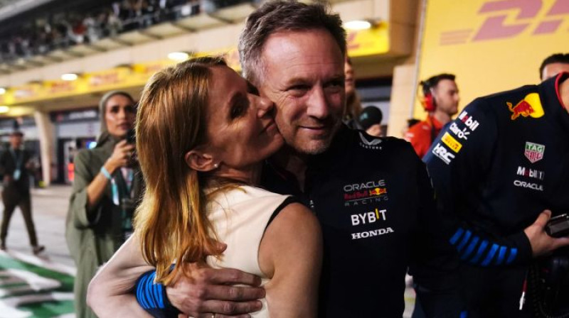 Kristians Horners ar sievu Džeriju Halivelu. Foto: Motorsport.com