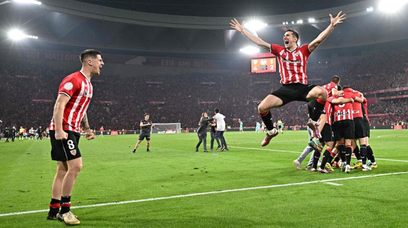Bilbao "Athletic" futbolistu prieki. Foto: Javier Soriano/AFP/Scanpix
