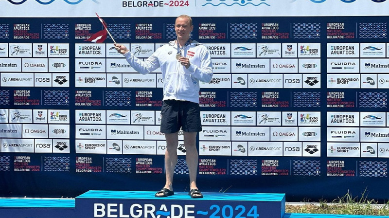Eiropas Master čempions 100m brasā Nauris Pundors. Foto: "Mitau Swim".