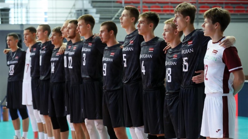 Latvijas U-20 volejbolisti. Foto: CEV