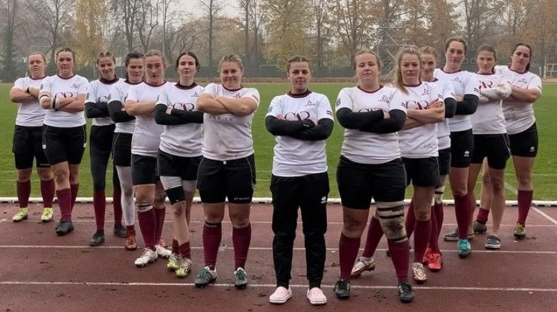 Regbija izlases dāmas. Foto: Latvian Women's National Rugby Team