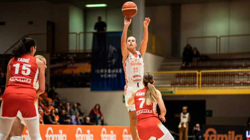 Kitija Laksa 2024. gada 21. novembrī. Foto: EuroLeague Women