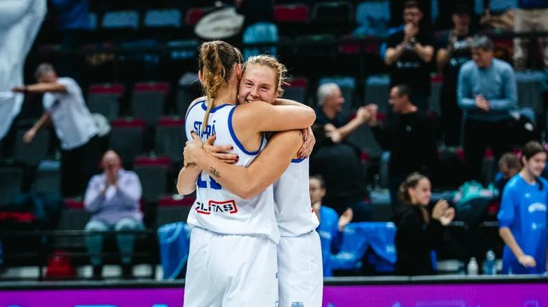 Rūta Stiprā un Kate Vilka 2024. gada 21. novembrī. Foto: EuroCup Women