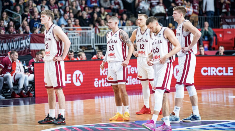 Latvijas izlases basketbolisti. Foto: FIBA