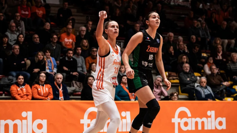 Kitija Laksa 2024. gada 11. decembrī. Foto: EuroLeague Women