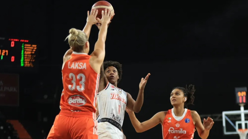 Kitija Laksa 2024. gada 18. decembrī. Foto: EuroLeague Women