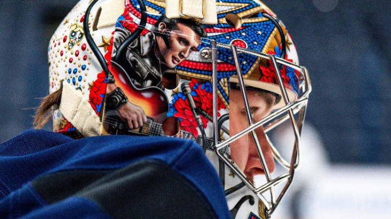 Elvis Merzļikins. Foto: Columbus Blue Jackets