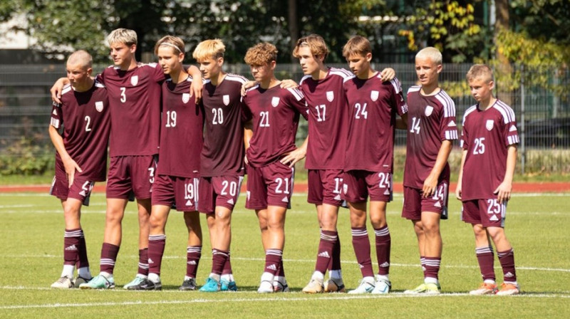 Latvijas U17 futbolisti. Foto: LFF