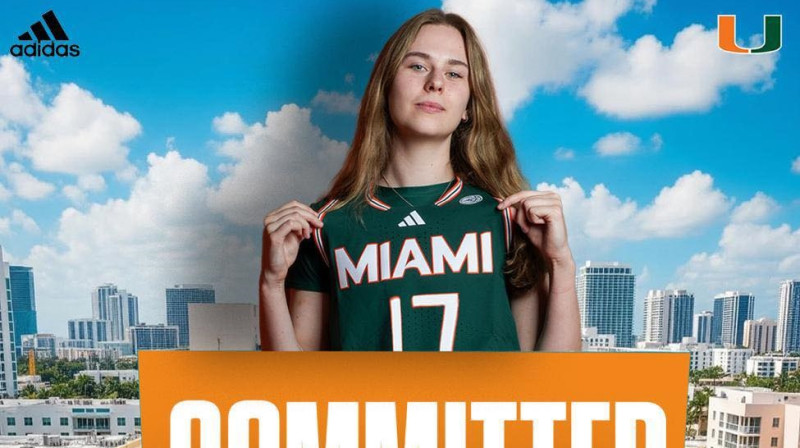 Anna Liepiņa: no Daugavpils uz Maiami. Foto: Miami Hurricanes