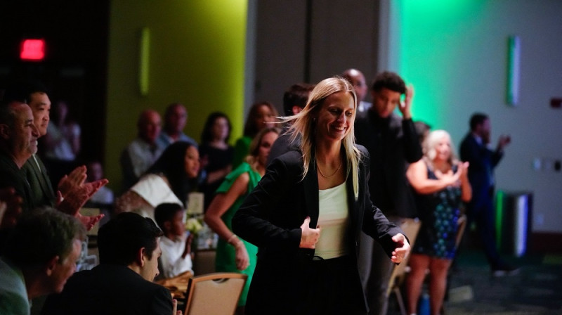 Kitija Laksa 2025. gada 2. oktobrī Tampā. Foto: USF Bulls