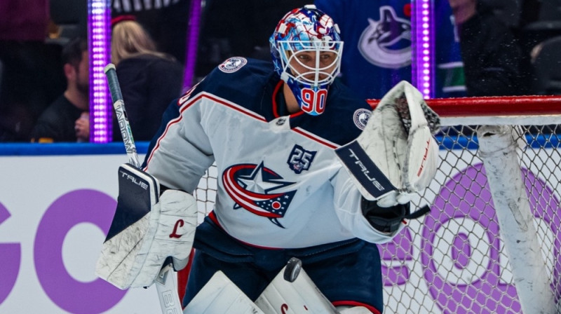 Elvis Merzļikins. Foto: Columbus Blue Jackets
