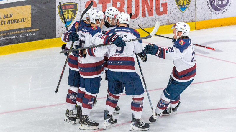 Jelgavas "Zemgales"/LBTU hokejisti. Foto: Dāvis Berners/HK Zemgale/LBTU